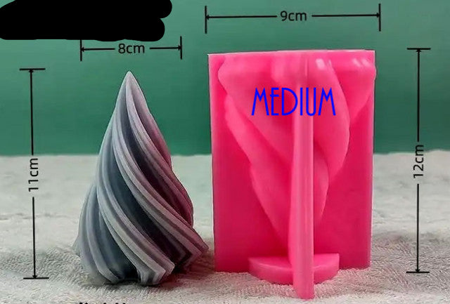 Grande Albero di Natale a Spirale in 3 dimensioni. Stampo in silicone anche per Candele