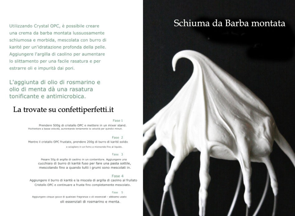 Crystal OPC. Schiuma Burro da bagno cosmetica. Melt and Pour