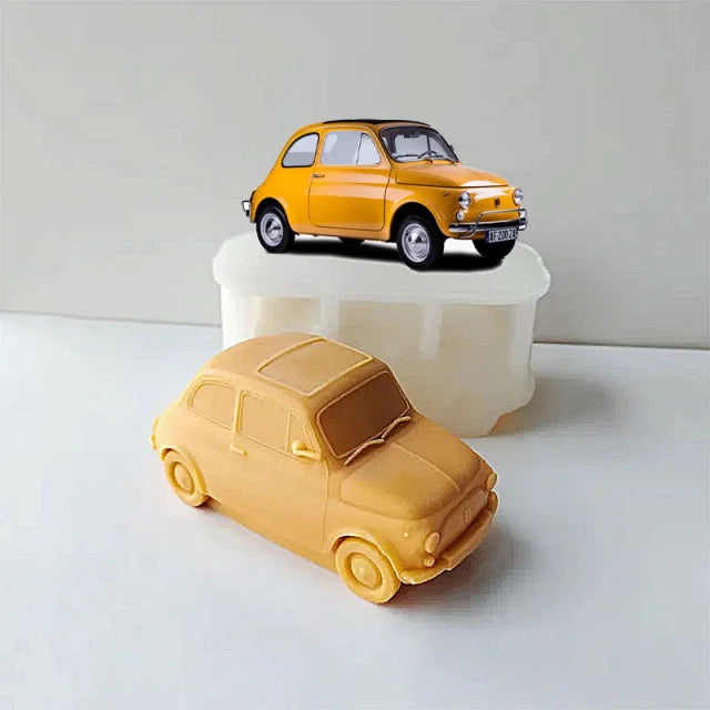 Grande e Spettacolare Fiat 500 d'Epoca di 16 cm. Stampo in silicone anche per Candele