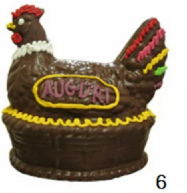 Gallo e gallina di pasqua di cioccolato. World products shop.