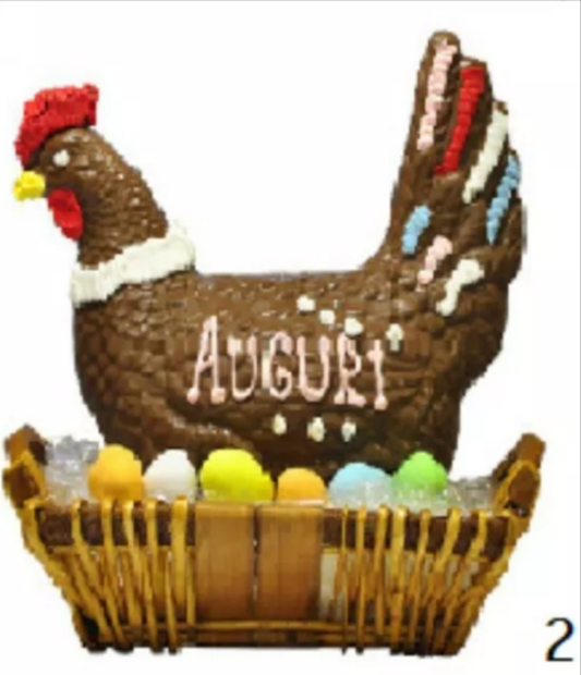 Gallo e gallina di pasqua di cioccolato. World products shop.