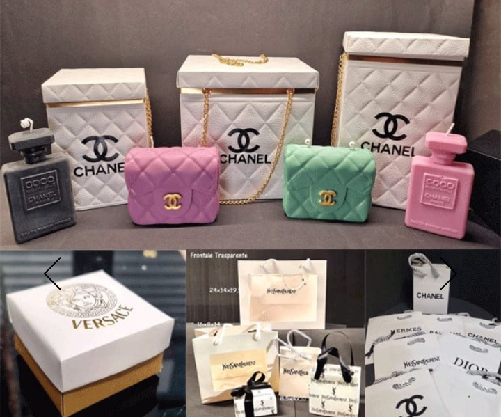 Shopper Scatolina Stickers e Sacchetti per Candele o Bomboniere. Da ordinare