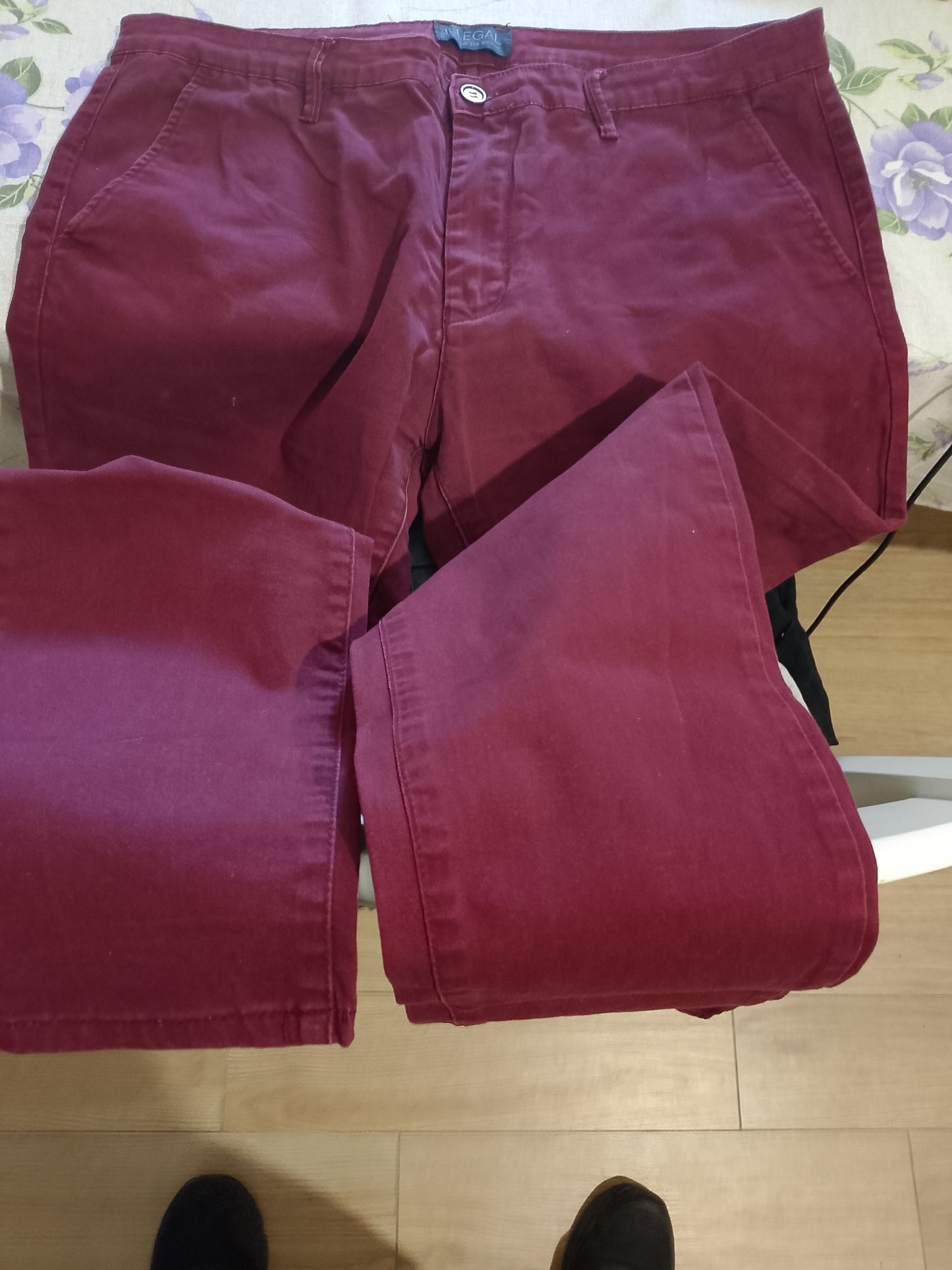 Jeans Uomo Elasticizzato BORDEAUX  Pantaloni Eleganti. Tasca America.Taglia 52/L
