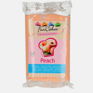 Aromatizzata alla PESCA senza alcool. Pasta di zucchero FunCakes. 250 gr.Senza Glutine