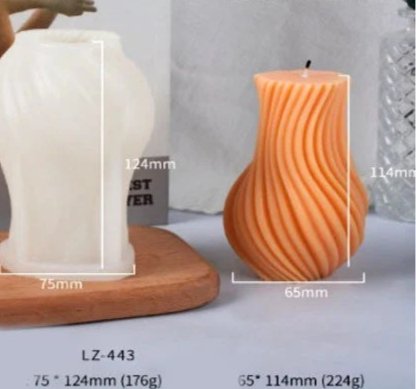 Vaso Artistico a Spirale di 11.4 cm. Stampo in silicone anche per Candele