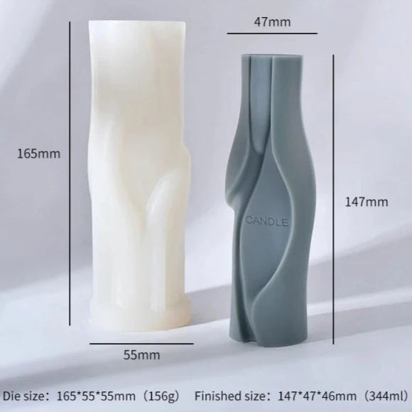 Vaso Alto Artistico a Spirale di 14.7 cm. Stampo in silicone anche per Candele