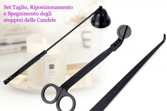 Set di 3 strumenti per il Taglio, il Riposizionamento e lo Spegnimento degli stoppini. Strumento per Candele