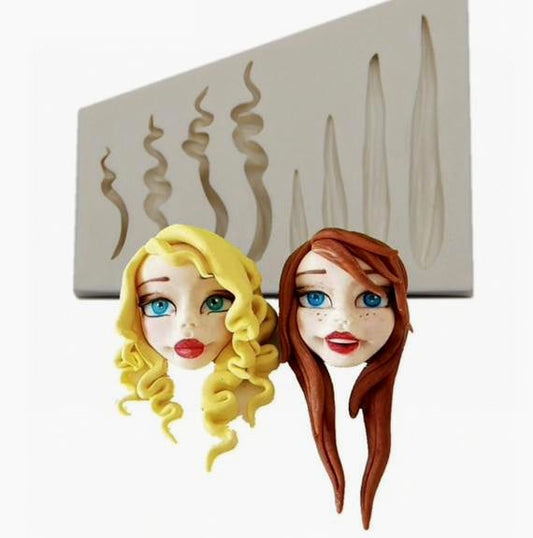 Barbie. Viso e Capelli. Set di 2 stampi in silicone