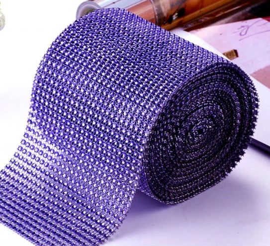 Oro. Bordo Strass Alto 10 cm con 24 file