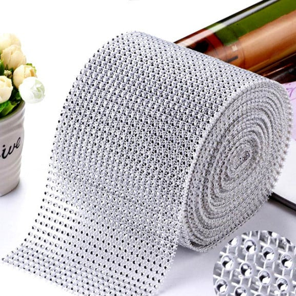 Oro. Bordo Strass Alto 10 cm con 24 file