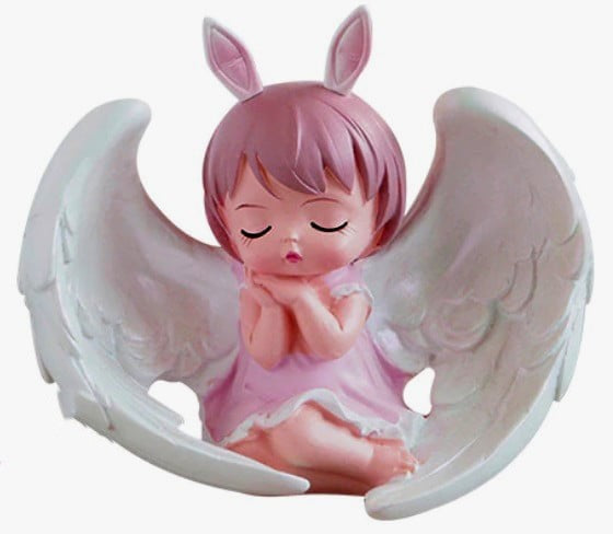 Angelo Bambina a mani giunte con le Ali. Stampo in silicone