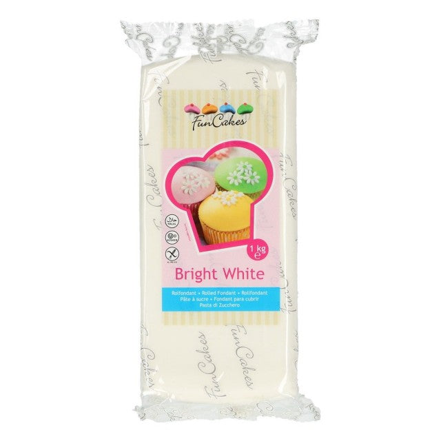 1 Kg bianco brillante. Pasta di zucchero funCakes gusto vaniglia