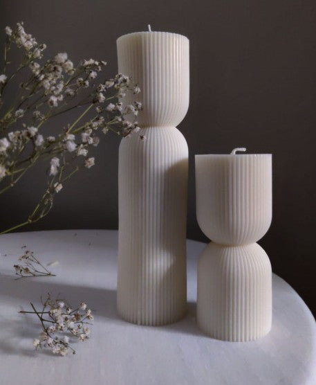 Colonna di 10 o 15 cm a righe sottili. Stampo in silicone anche per Candele