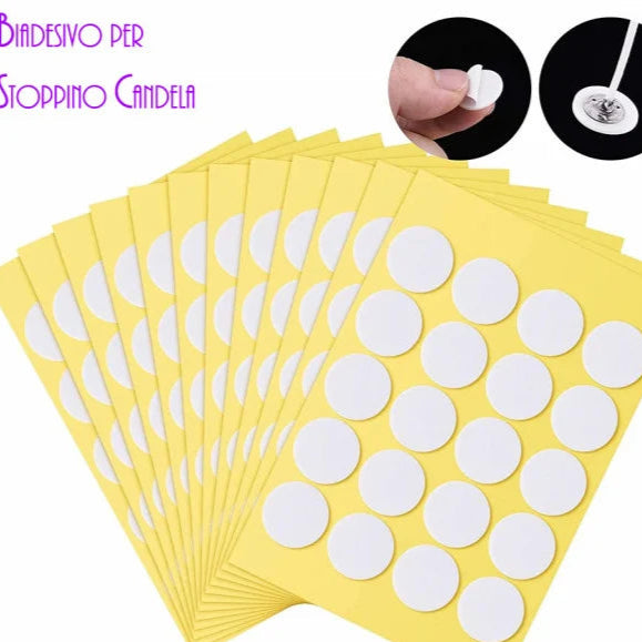 Set di 100 Biadesivi per Stoppini. Strumento per Candele