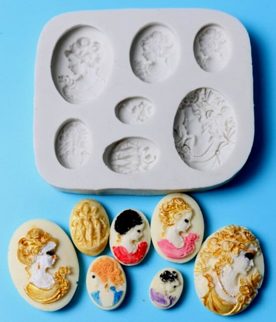 Diadema Cornice Viso Donna. Stampo in silicone con 7 motivi