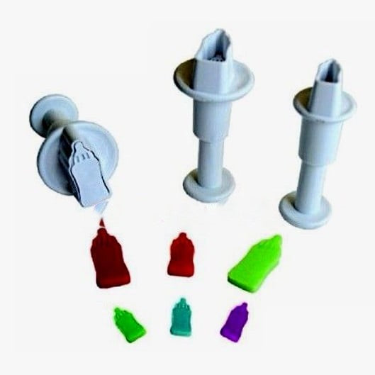 Biberon. Battesimo. Set 3 Mini stampi ad espulsione