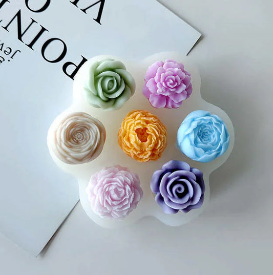 7 Fantastici Fiori. Stampo in silicone anche per Candele