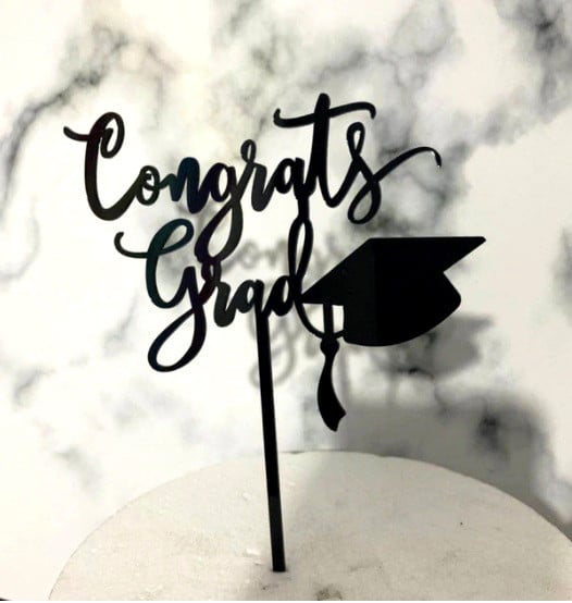 Congrats Grad + Cappello e Tocco. Laurea. Cake Topper