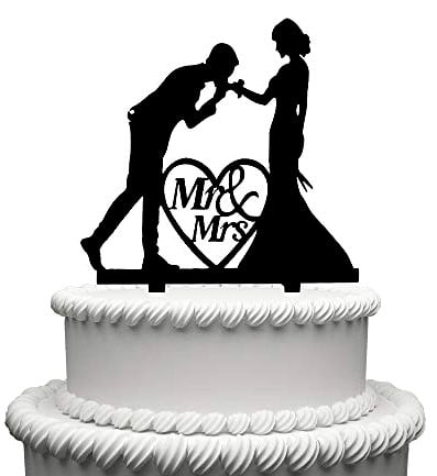 Baciamano. Cake Topper Sposi. Silhouette sagoma nera