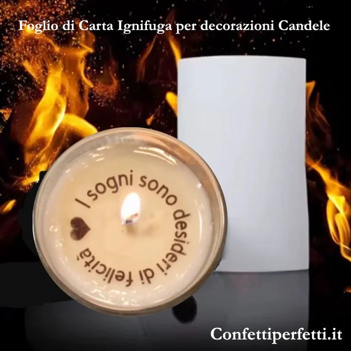 Foglio di Carta Ignifuga per decorazioni Candele