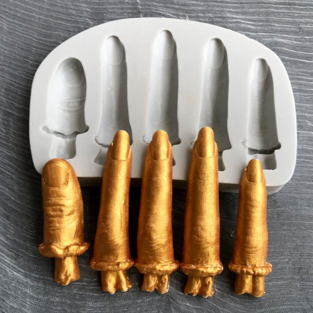 Dita Mozzate. 10 x 6.7 cm. Halloween. Finger Shape Silicone Mold. Stampo in silicone anche per Candele