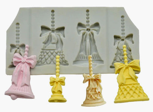 4 Campanelle di Natale. Christmas bell Mold. Stampo silicone