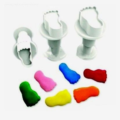 Piedini Neonato. Set 3 mini stampi ad espulsione. Dekofee