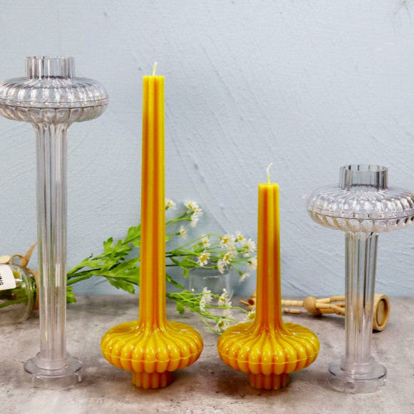 Set di 2 Vasi a Lampada lunghe 20 e 30 cm. Stampo in plastica anche per Candele