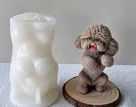 Cagnolino in piedi di 13.4 x 8.5 x 8.3 cm. Stampo Cane in silicone anche per Candele
