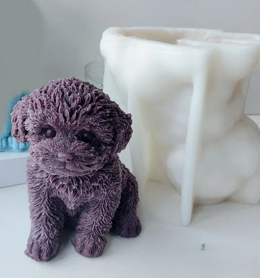 Grande Cagnolino a cuccia. Stampo Cane in silicone anche per Candele