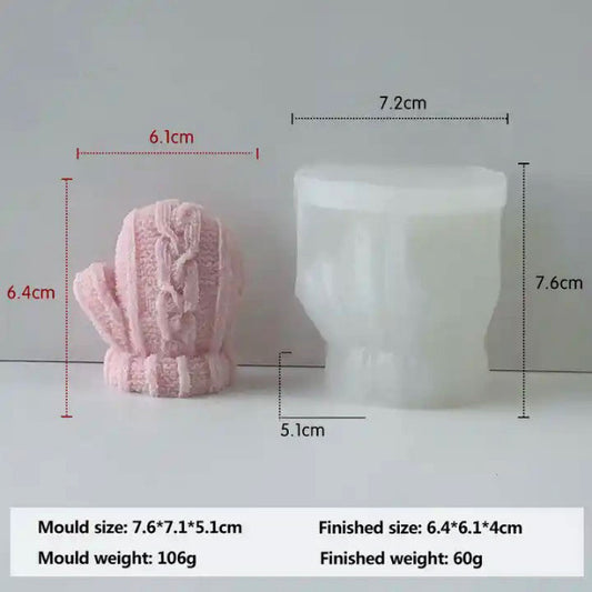 Guanto Lana Natale di 6.4 cm. Stampo in silicone anche per Candele