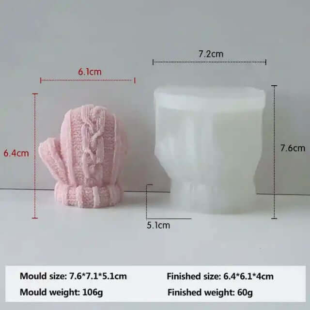 Guanto Lana Natale di 6.4 cm. Stampo in silicone per Candele e Saponi