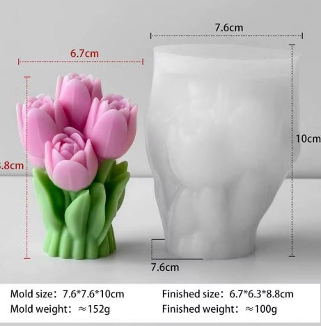 Bouquet Tulipani 1. Stampo in silicone anche per Candele.WORLD PRODUCTS SHOP