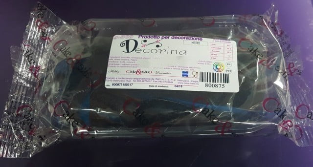 Gum Paste Nera 300 gr. per Fiori. Decorina Vip