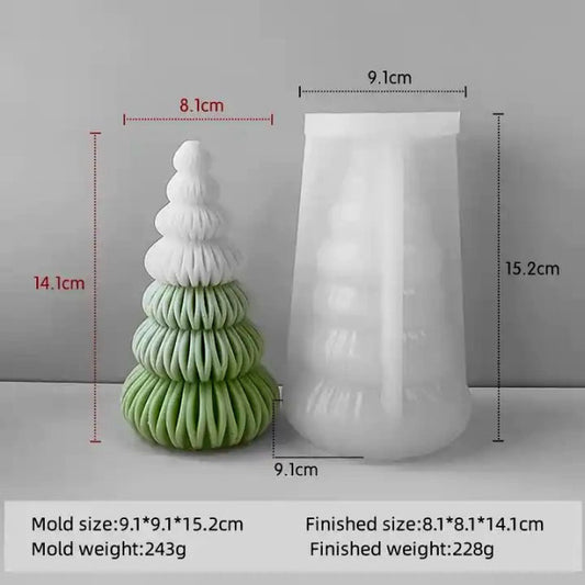 Albero di Natale Geometrico di 14.1 cm. Stampo in silicone anche per Candele