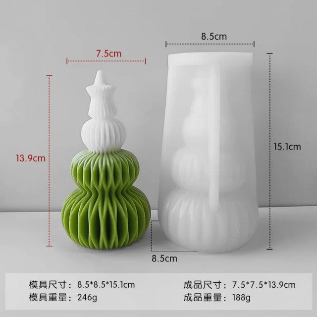 Albero di Natale Geometrico di 13.9 cm. Stampo in silicone anche per Candele