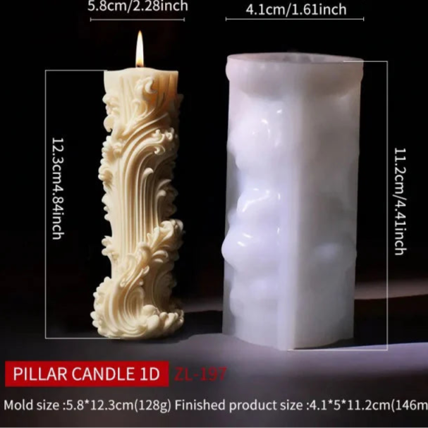 Nuova produzione!! Elegante stampo in silicone Candela di 11.1 cm. Lux 196