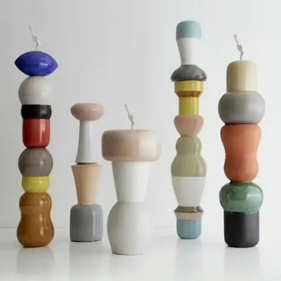 Colonna Geometrica di 16.6 cm. Stampo in silicone anche per Candele