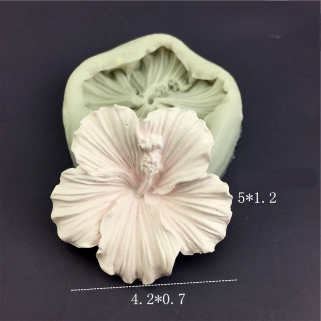 Ibisco di 4.5 cm. Stampo in silicone anche per Candele