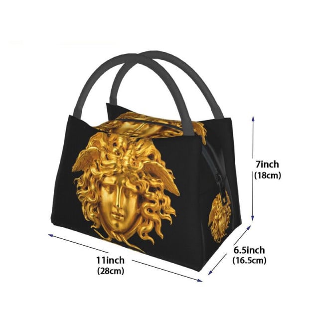 Medusa Fashion Griffe. Borsa di 28 x 16.5 x 18 cm. Termica per vivande portatile