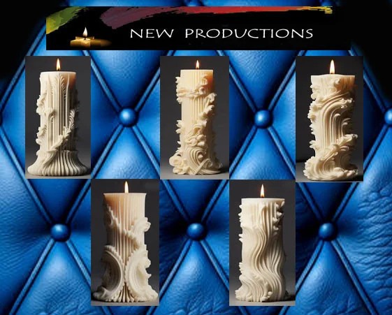 Set di 2 stampi Colonna Geometrica a Righe di 11.6 e 7.7 cm. Stampo in silicone anche per Candele