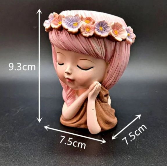 Viso Bambina Vaso di 8.9 cm. Stampo in silicone anche per Candele