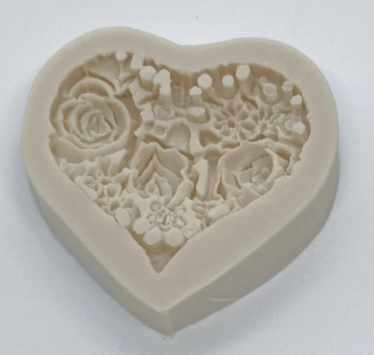 Cuore con mazzo di Rose. Stampo in silicone
