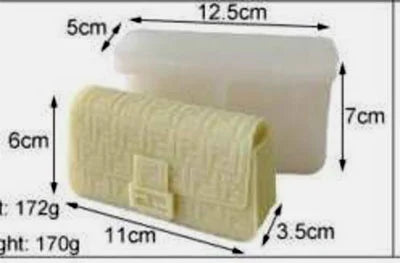 Stampo nuova Borsetta griffata Big o Medium. Stampo in silicone anche per Candele