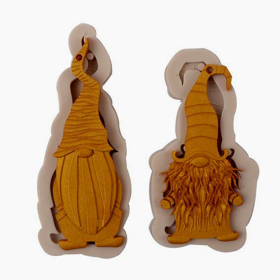 Set di 2 fantastici Gnomi di Natale. Stampo silicone