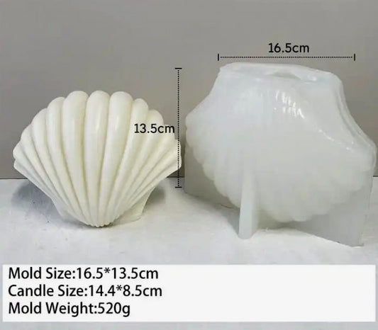 Grande Conchiglia Stilizzata Geometrica di 14.4 cm. Stampo Mare anche per Candele
