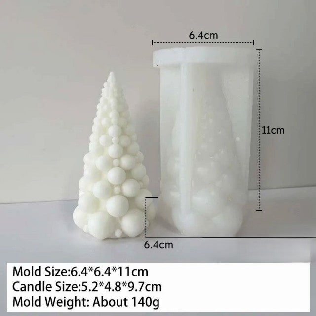 Albero di Natale a Bolle di 9.7 cm. Stampo in silicone anche per Candele