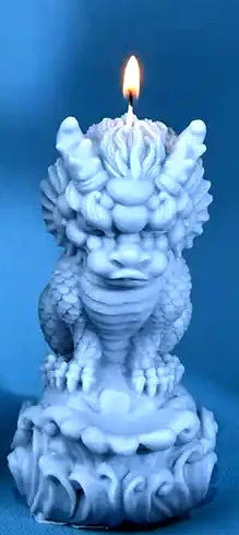 Drago su colonna di 16 cm. Stampo in silicone anche per Candele