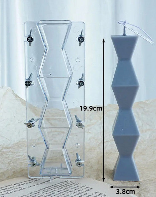 Grande Colonna Stilizzata Geometrica di 19.9 cm. Stampo anche per Candele