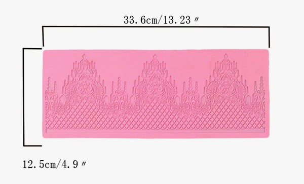 Elegante Bordo Pizzo. Grande Stampo in silicone di 33 cm